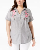 Karen Scott Button Down Shirt Top