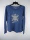 Mudd Girl's sz 20 1/2 Blue Cotton Blend Graphic Thermal Crew Neck Shirt Top