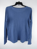 Mudd Girl's sz 20 1/2 Blue Cotton Blend Graphic Thermal Crew Neck Shirt Top