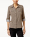 NY Collection Button Down Shirt Top